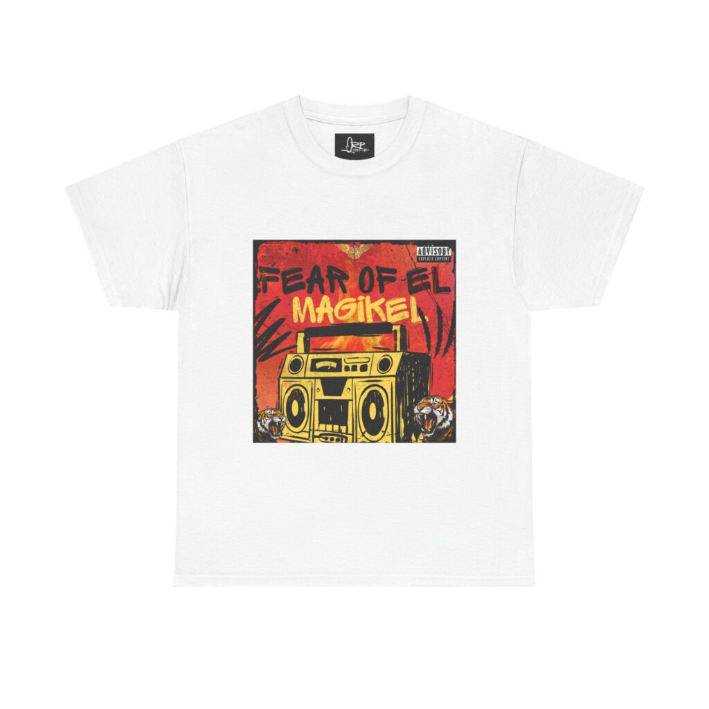 T-Shirt — Retro Boombox 'Fear of El Magikel' Graphic Tee